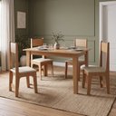 Ver imagem 1 de Conjunto Mesa de Jantar 4 Cadeiras 109cm Retangular