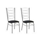 Ver imagem 1 de Conjunto 2 Cadeiras Cromada com Reforço Tubo Grosso Suporte 150 Kgs para Cozinha,sala de Jantar e Re