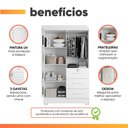 Ver imagem 4 de Guarda Roupas Infantil 4 Portas 3 Gavetas com Chave Flex Tami