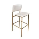 Ver imagem 2 de Banqueta Alta Aurora Dourada Off White para Bancada com Encosto Kit 3 Unidades