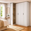 Ver imagem 1 de Guarda Roupa de Canto Reto 5 Portas 1 Reflecta Altezza Clean Belmax:Branco