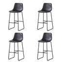Ver imagem 1 de Kit 4 Banquetas Oxford Verner Fratini 100 Cm (altura) Poliuretano (pu) Preto Base em Aço Preto