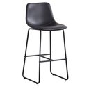 Ver imagem 2 de Kit 4 Banquetas Oxford Verner Fratini 100 Cm (altura) Poliuretano (pu) Preto Base em Aço Preto