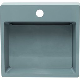 Pia Cuba Sobrepor para Banheiro de Mármore Sintético Cinza Pop 31 X 31 Quanta Compositos Cuba Pop - 1