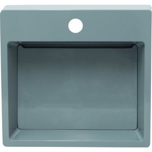 Pia Cuba Sobrepor para Banheiro de Mármore Sintético Cinza Pop 31 X 31 Quanta Compositos Cuba Pop