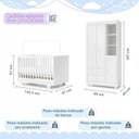 Ver imagem 3 de Quarto de Bebê Completo Guarda Roupa 3 Portas e Berço Mini Cama 100% MDF Encanto