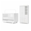 Ver imagem 2 de Quarto de Bebê Completo Guarda Roupa 3 Portas e Berço Mini Cama 100% MDF Encanto