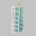 Ver imagem 3 de Organizador 6 Cestos Branco com Cestos Verdes Organizer