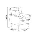 Ver imagem 3 de Poltrona Sala de Estar 92cm Design Elegante e Toque Vibrante Vermelho Ester