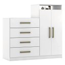 Ver imagem 2 de Cômoda Áurea 2 Portas 4 Gavetas 1,20 M - Comoda para Quarto - Demobile:branco