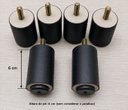 Ver imagem 2 de Pés para Cama Box Baú - 6cm Altura Kit com 6 Unidades.