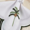Ver imagem 2 de Kit 12 Jogos Americanos Guardanapos de Mesa Redondo Bordado Tropical Branco - 100% Poliéster