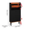 Sapateira Vertical Dark 3 Gavetas Basculantes Organizadora Calçados Retrô - Preto/cinamomo - Rpm - 6
