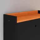 Ver imagem 4 de Sapateira Vertical Dark 3 Gavetas Basculantes Organizadora Calçados Retrô - Preto/cinamomo - Rpm