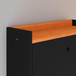 Sapateira Vertical Dark 3 Gavetas Basculantes Organizadora Calçados Retrô - Preto/cinamomo - Rpm - 4