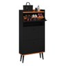 Sapateira Vertical Dark 3 Gavetas Basculantes Organizadora Calçados Retrô - Preto/cinamomo - Rpm - 1
