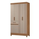 Ver imagem 4 de Guarda Roupa Roupeiro Solteiro Siena 5 Portas 1 Gaveta Detalhes Frisados Carvalho Fendi Moval