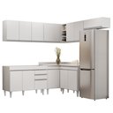 Ver imagem 1 de Armário de Cozinha Modulado de Canto 7 Peças Cp19 Balcão sem Tampo Branco - Lumil Lumil Móveis