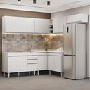 Ver imagem 2 de Armário de Cozinha Modulado de Canto 7 Peças Cp19 Balcão sem Tampo Branco - Lumil Lumil Móveis