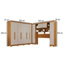 Ver imagem 4 de Guarda-Roupa Casal Modulado Pandora 11 Portas 2 Gavetas com Pés Cinamomo/Off White - Pnr Móveis