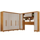 Ver imagem 3 de Guarda-Roupa Casal Modulado Pandora 11 Portas 2 Gavetas com Pés Cinamomo/Off White - Pnr Móveis