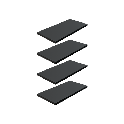 Kit 4 Prateleira Preta 40X20 + Suporte Flutuante Mdf  Organizadora Decoração Cozinha Banheiro Sala