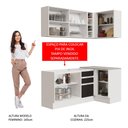 Ver imagem 6 de Armário de Cozinha Compacta de Canto 269cm Branco/Preto Glamy Madesa 01
