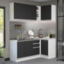 Ver imagem 1 de Armário de Cozinha Compacta de Canto 269cm Branco/Preto Glamy Madesa 01