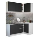 Ver imagem 3 de Armário de Cozinha Compacta de Canto 269cm Branco/Preto Glamy Madesa 01