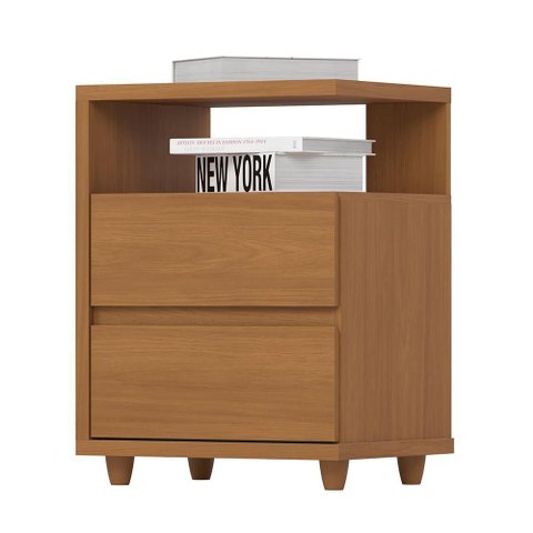 Mesa de Cabeceira Campeche 2 Gavetas Cinamomo - Móveis Henn