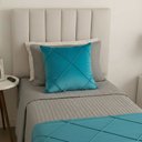 Ver imagem 4 de Peseira Drapeada Veludo Luxo 1,60x0,50m Dupla Face Cama Solteiro Azul Turquesa