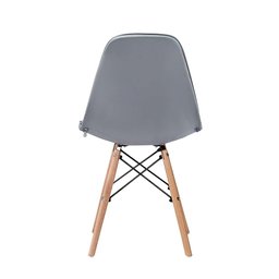 Kit 2 Cadeiras Charles Eames Botonê Eiffel Wood Estofada Couro - Cinza - 3