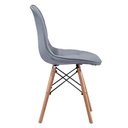 Ver imagem 2 de Kit 2 Cadeiras Charles Eames Botonê Eiffel Wood Estofada Couro - Cinza