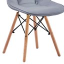 Ver imagem 6 de Kit 2 Cadeiras Charles Eames Botonê Eiffel Wood Estofada Couro - Cinza