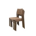 Ver imagem 7 de Kit 4 Cadeiras Corda Náutica em Alumínio Vitória Empilhável Bege