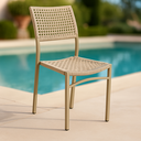 Ver imagem 1 de Kit 4 Cadeiras Corda Náutica em Alumínio Vitória Empilhável Bege