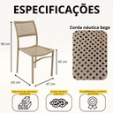 Ver imagem 5 de Kit 4 Cadeiras Corda Náutica em Alumínio Vitória Empilhável Bege