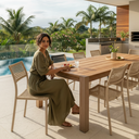 Ver imagem 4 de Kit 4 Cadeiras Corda Náutica em Alumínio Vitória Empilhável Bege