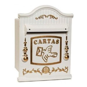 Caixa de Correio Média 26 PVC cor Branca e Dourado - Real - Ficone Reis