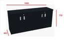 Ver imagem 2 de Armario Baixo Duplo Savoia Tampo 40mm 160x46,5x75 Branco