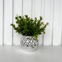 Ver imagem 3 de Vaso Cachepot Prata em Alto Relevo 3d Decoração Casa