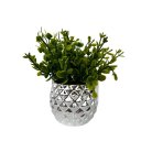Ver imagem 1 de Vaso Cachepot Prata em Alto Relevo 3d Decoração Casa