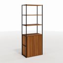 Ver imagem 2 de Estante Industrial 172cm Prateleiras e Armário Estrutura Metálica Executive Marrom/Nogal/