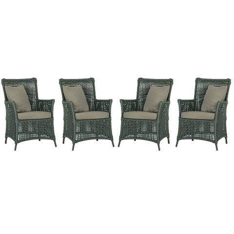 4 Poltronas Igapó Alumínio Micro Pintura Marrom Corda Náutica Estofado 8