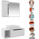 Ver imagem 2 de Kit Gabinete e Espelheira de Banheiro 80 Cm com Cuba Karina Branco