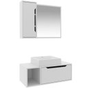 Ver imagem 1 de Kit Gabinete e Espelheira de Banheiro 80 Cm com Cuba Karina Branco
