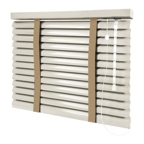 Persiana Horizontal - 1,70m Larg X 1,20m Alt - Alumínio 50mm com Fita Decorativa - Cor: Bege Claro -