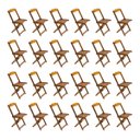 Ver imagem 2 de Kit 6 Conjuntos de Mesa com 4 Cadeiras de Madeira Dobrável 70x70 Mel