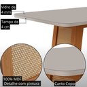 Ver imagem 6 de Mesa de Jantar Carolina 180cm Tampo MDF Vidro Canto Copo com 6 Cadeira Aline