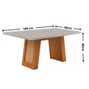 Ver imagem 4 de Mesa de Jantar Carolina 180cm Tampo MDF Vidro Canto Copo com 6 Cadeira Aline